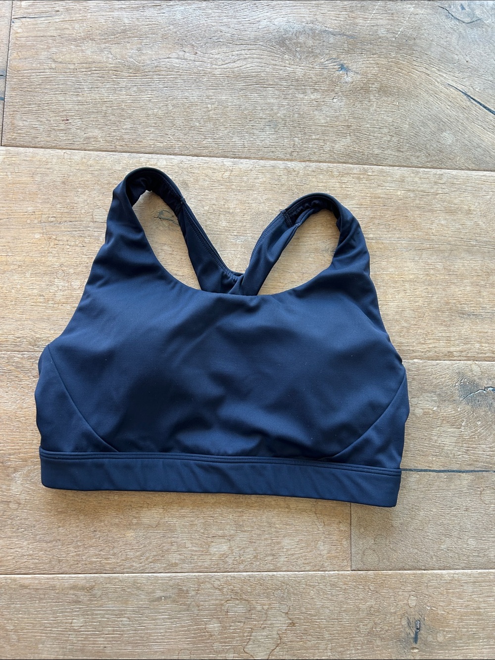 Athleta Black High-Neck Racerback Sports Bra